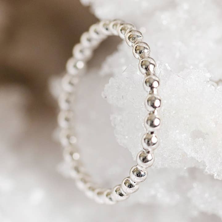 4003: Sterling Silver Bead Stacking Ring Band 925 for wholesale by Moxie Maine