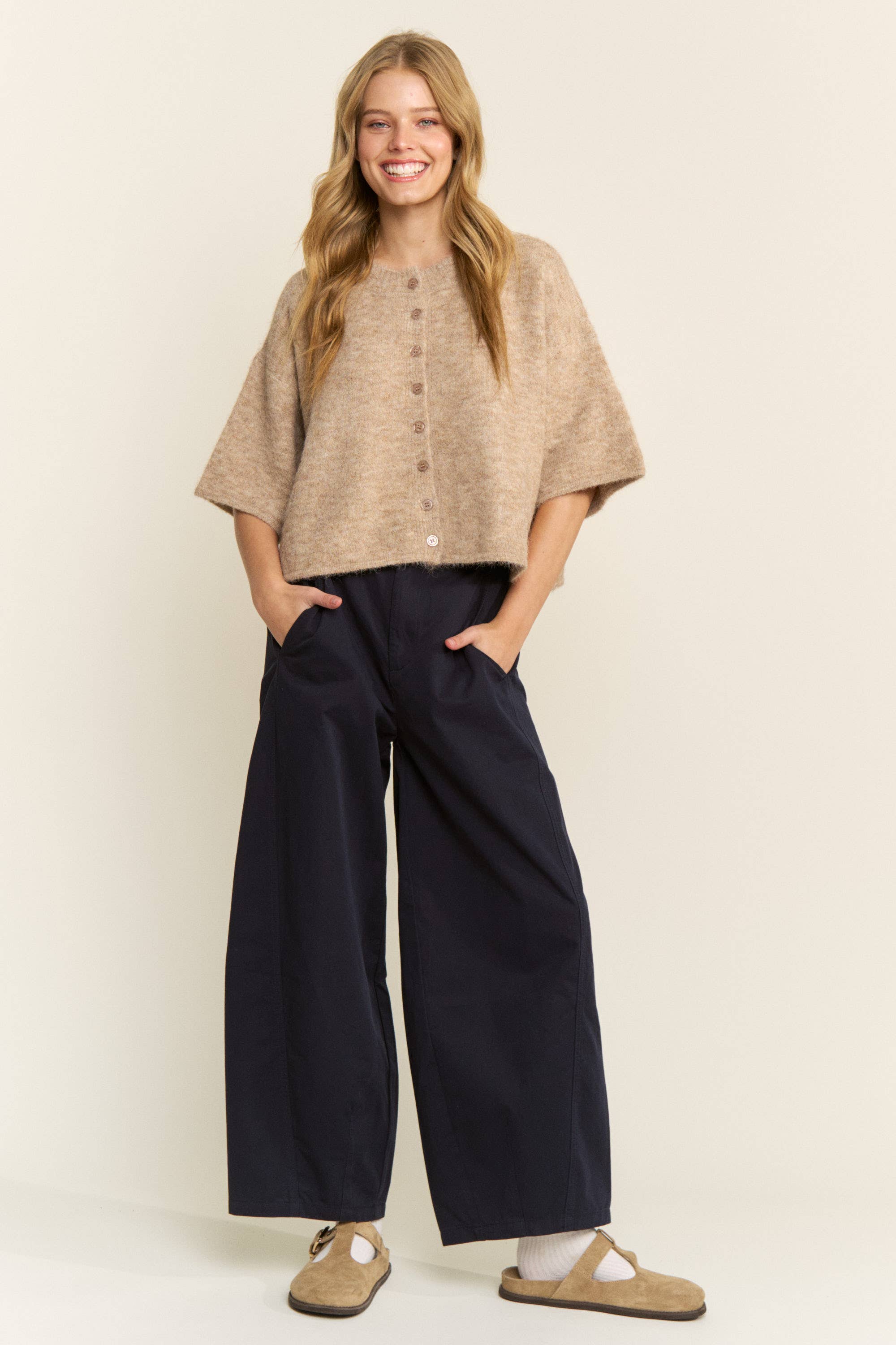 CANDESCENT - Wholesale Cardigan - Women's - Cropped Boxy Soft Knit Cardigan - LOU CARDIGAN27