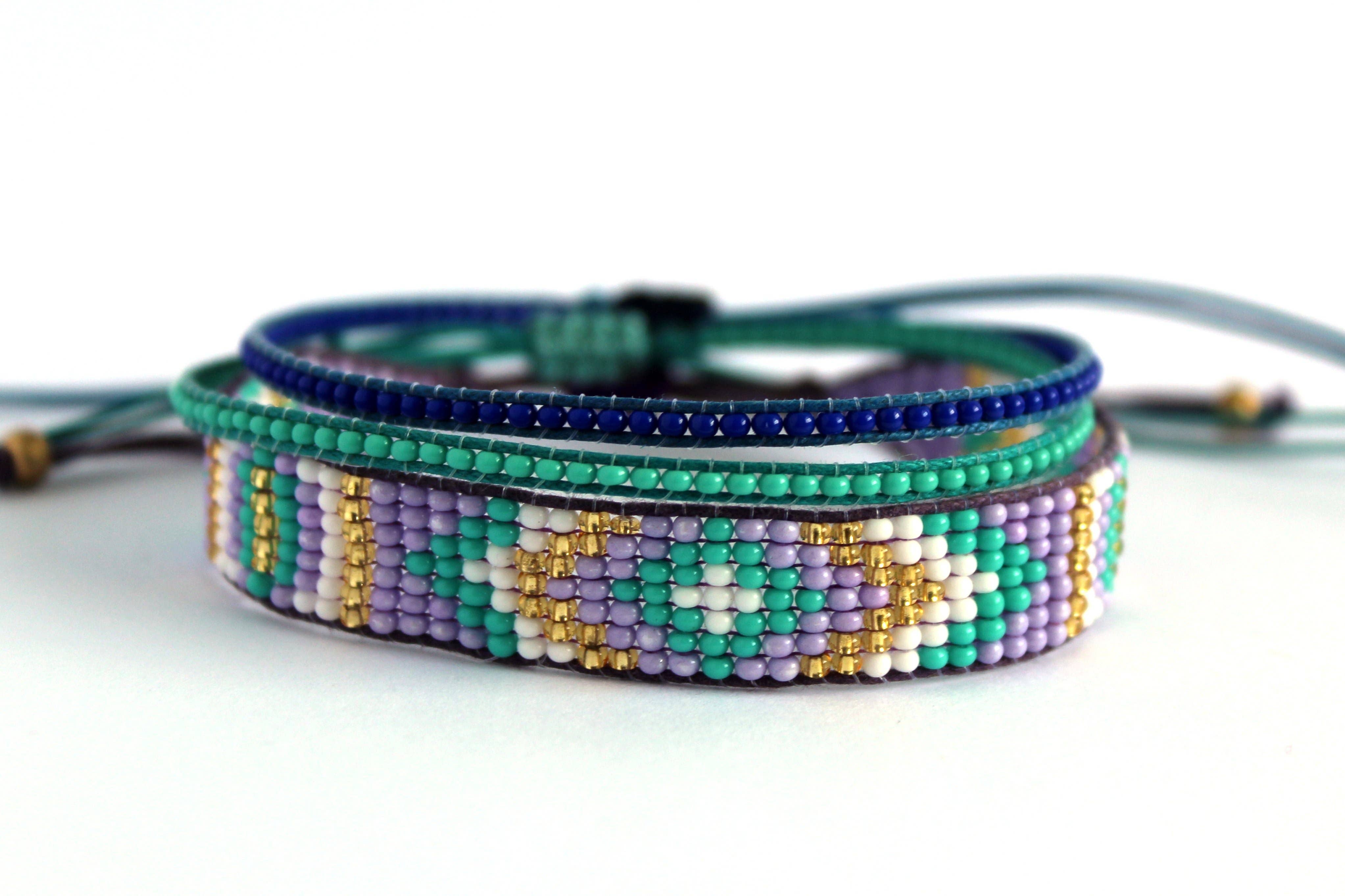 Sol Jewels - Wholesale Jewelry Set - Urban Surfer Girl bracelet Violet Purple 3 pack1