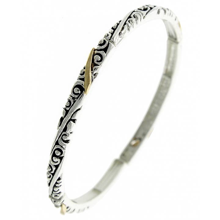 FR4209 Slankt filigran guld skrå linje tyndt strækarmbånd for engroshandel hos 0011 PREMIERE