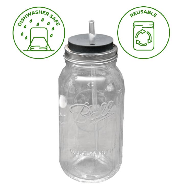 Mason Jar Lifestyle - Wholesale Drinking Straw - Extra Long Glass Straws for Half Gallon Mason Jars - 4 Pack