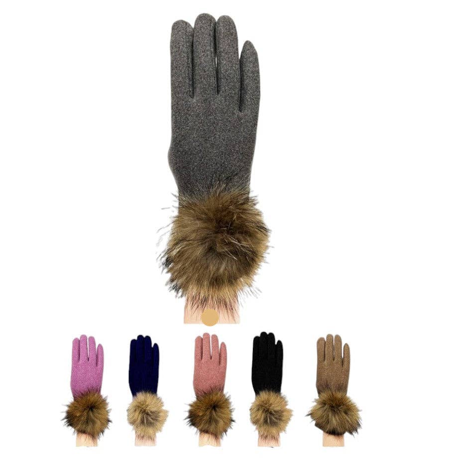 ASSORTI Gants à pompons pour femmes GL149 (12 PAIRES) en vente sur Faire0