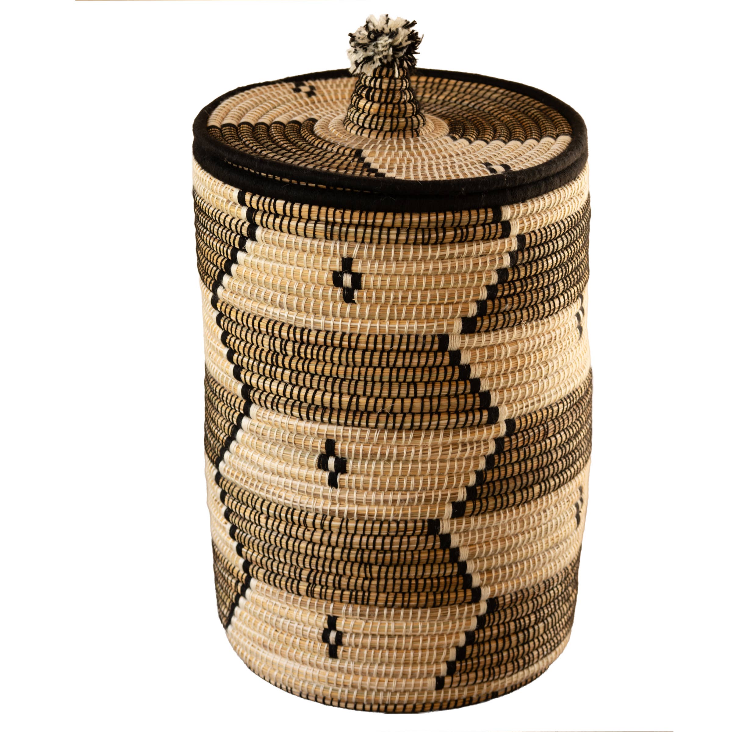 Collection Maroc - Vente Paniers à linge - Panier à linge motifs ethniques noir 60 cm3