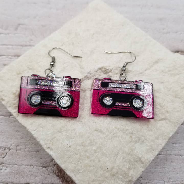 Treasure Wholesale – wholesale Tassel earrings – Music Festival Vintage Cassette Earrings
