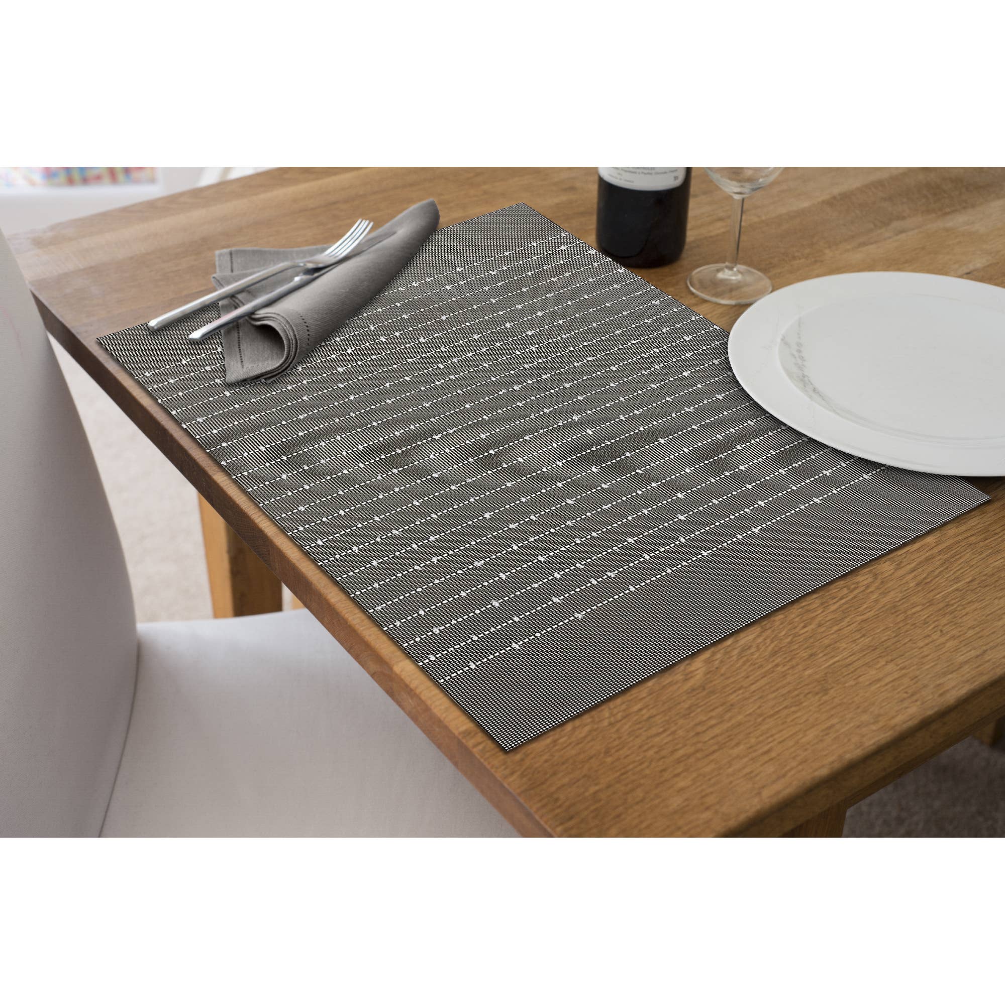 Vinyl Cotton Placemat Pinstripe Sage Green for wholesale on Faire1