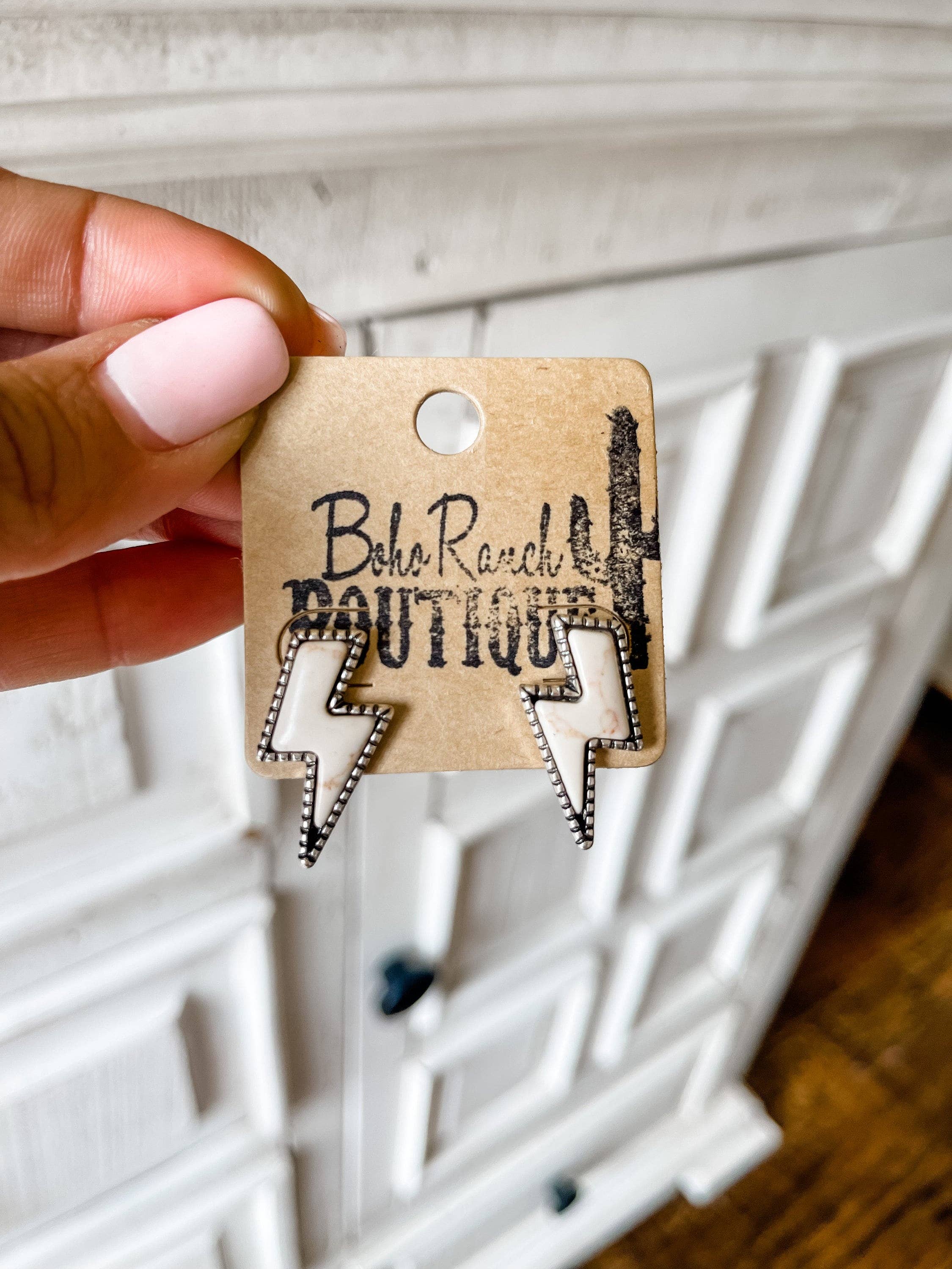 Boho Ranch Shop - Wholesale Stud/Post Earrings - Western Lightning Bolt Thunder Earrings3