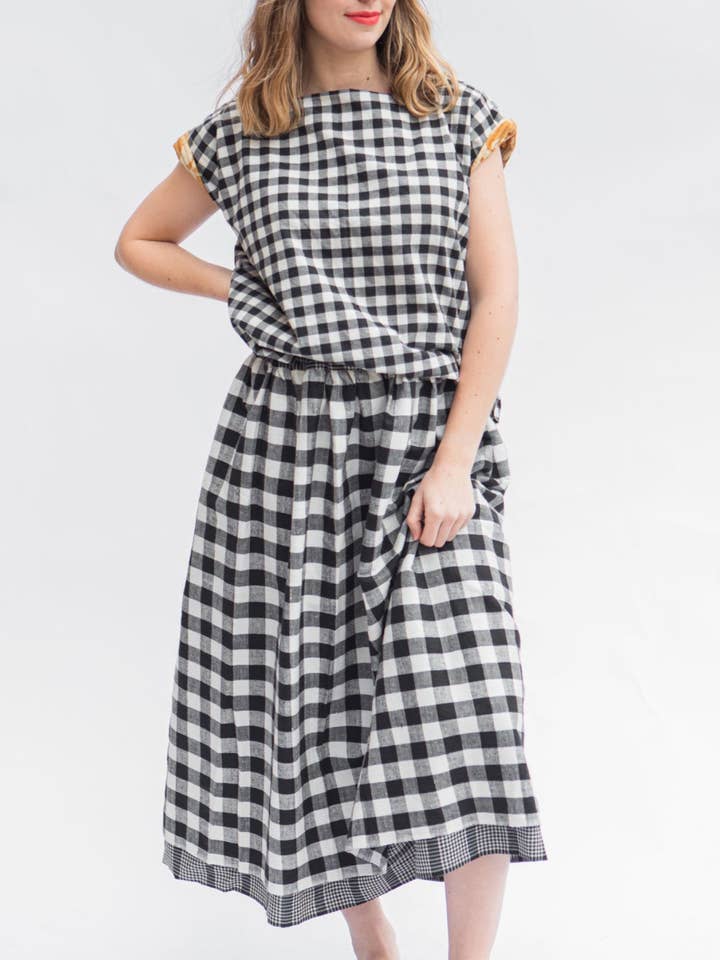 Reverse/Reverse Skirt, Check for wholesale by Megan-Ilene