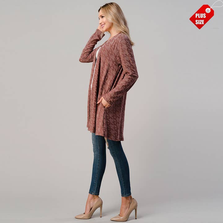 WEINROT ENTWORFENE STRICKJACKE IN GLOCKENFORM PLUS für den Großhandel auf Faire