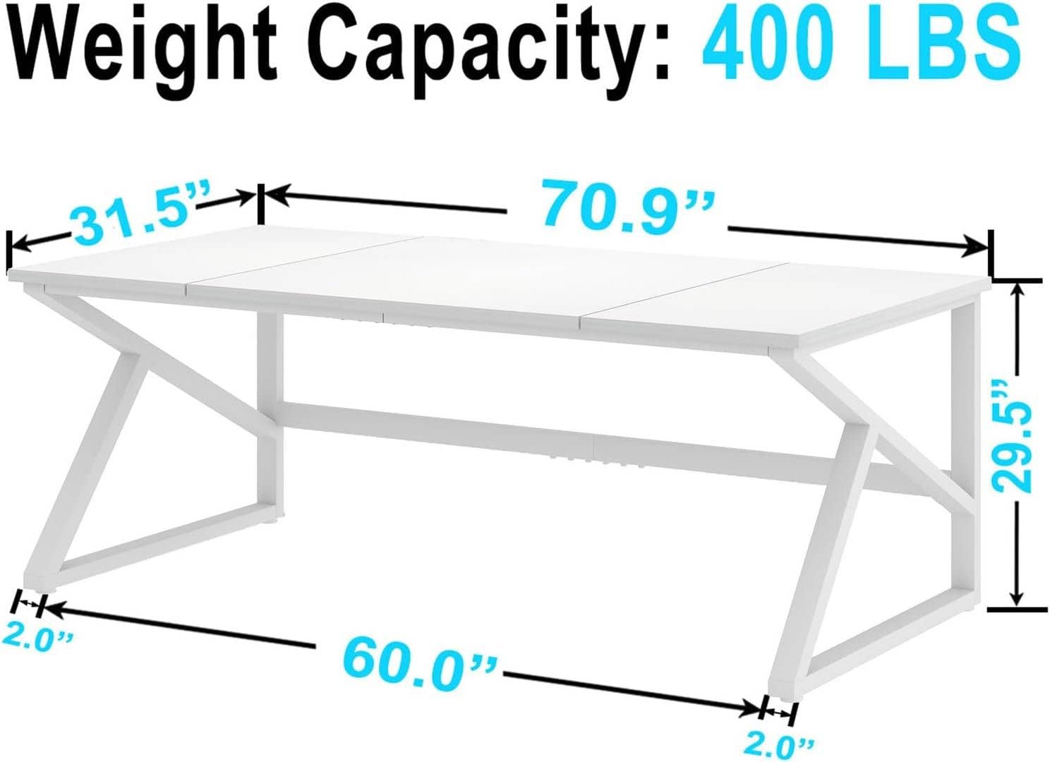 Large White 70 Inch Computer Desk For Home Office Study for wholesale on Faire1