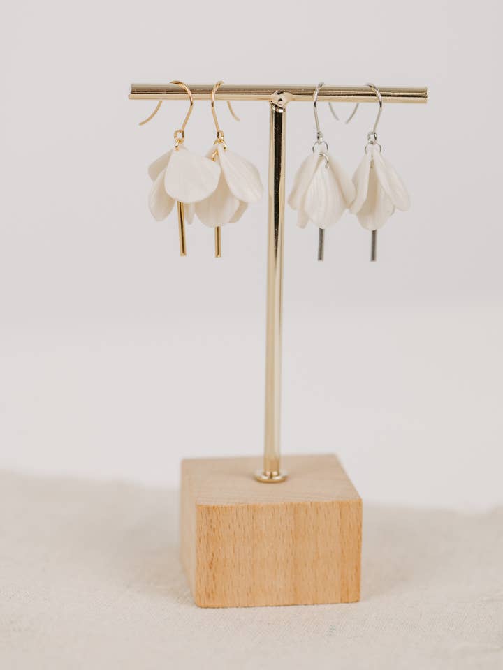 Pearl “Blossom” earrings | PolymerClay | stainless steel for wholesale by bricolageliebe