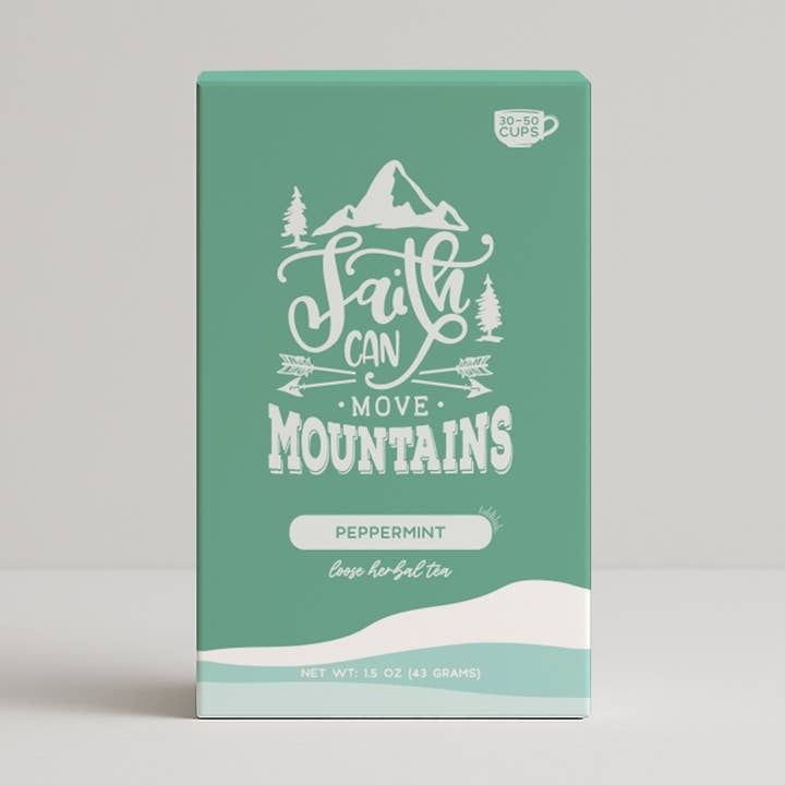 Little Prayer Tea Company - Wholesale Loose tea - Bible Verse Peppermint Herbal Tea "Faith Can Move Mountains"1