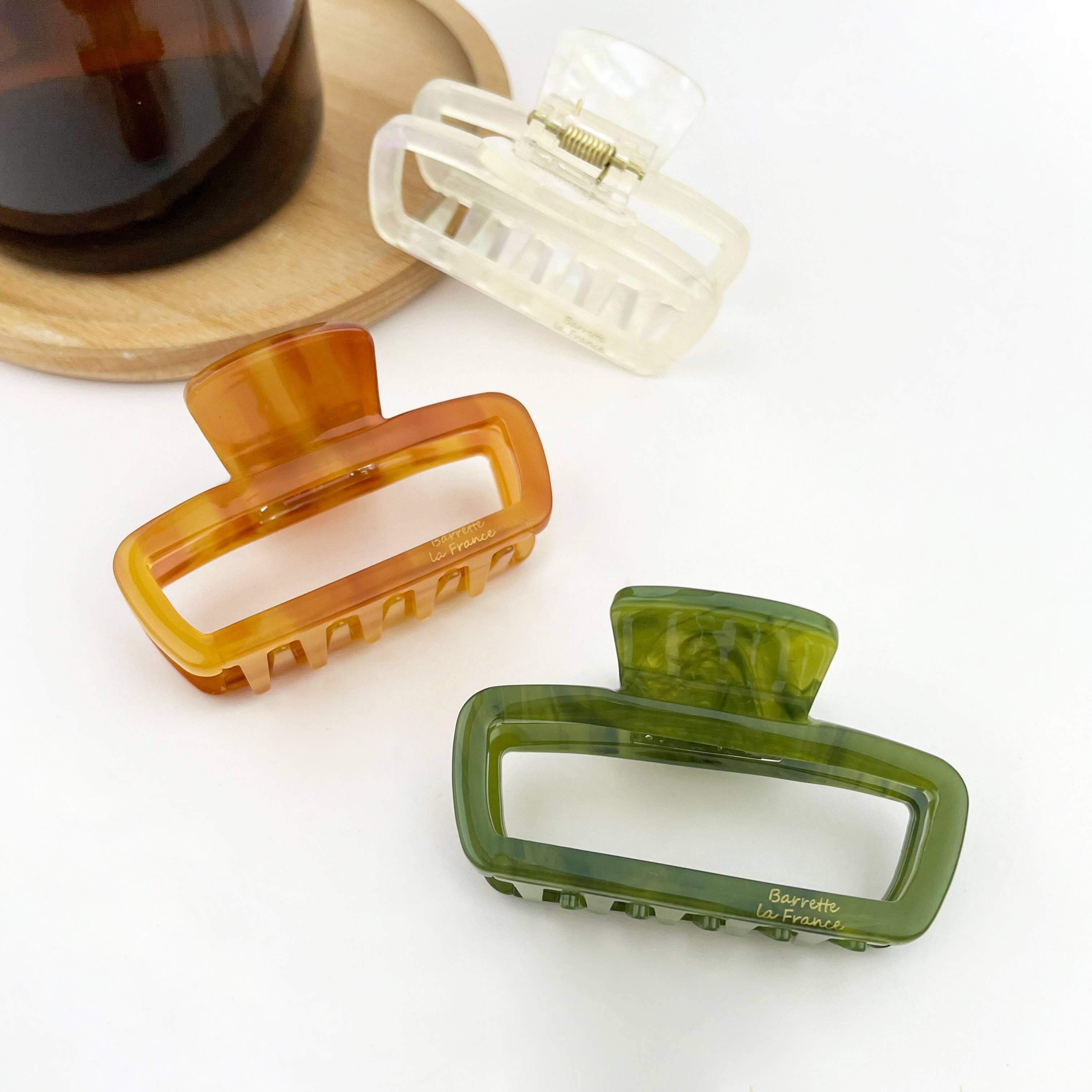 TheDivaSoap - Wholesale Hair Clip - Women's - Classic Rectangle Hollow Claw Clip, Acetate Square Hair Clip11