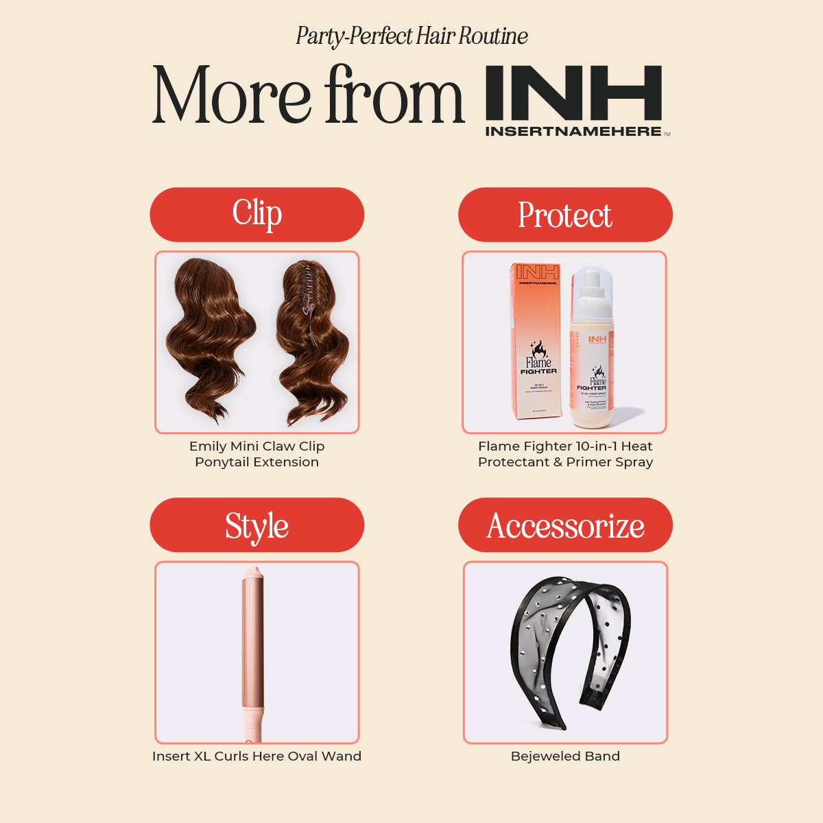 INH Hair - Wholesale Hair Clip - Women's - Emily | Half up Half Down Mini Claw Clip Pony22