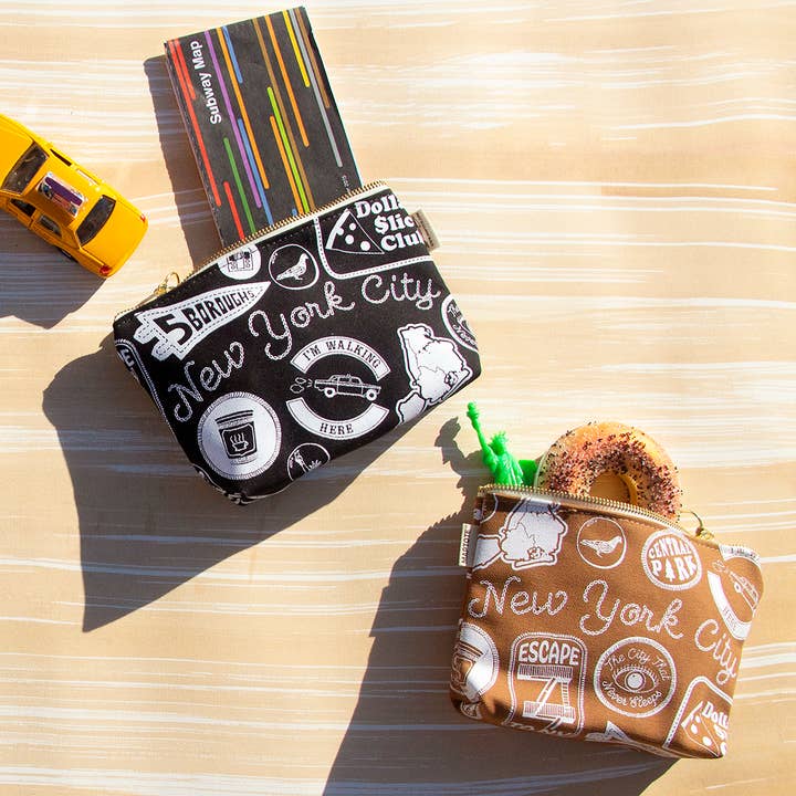 Maptote - Wholesale Pouch - Women's - New York City Pins & Patches Zipped Pouch