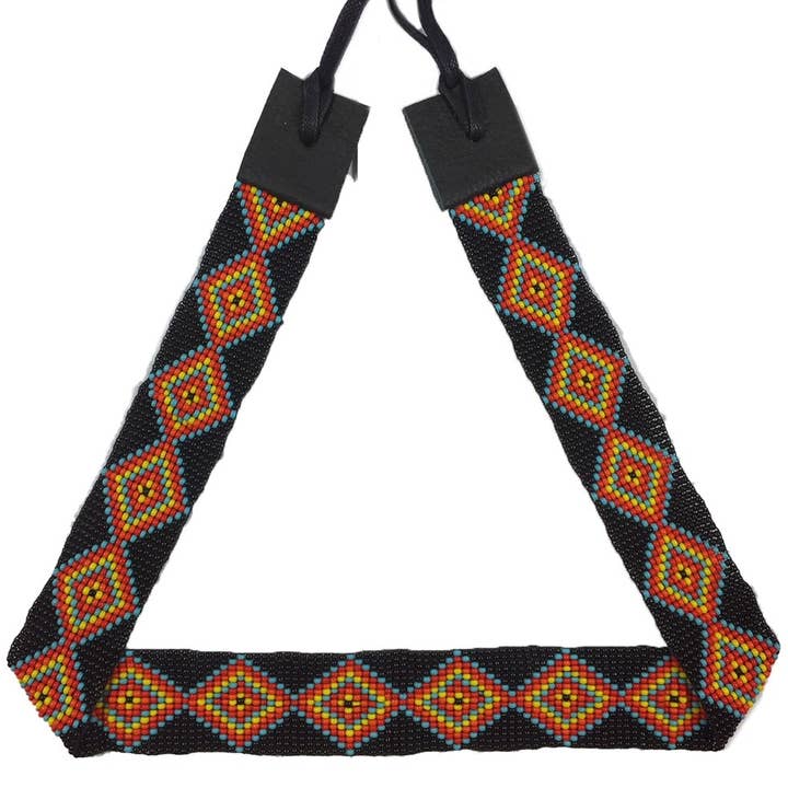 Cowboyhut-Band-Gürtel mit Perlen, Schwarz, Rot und Blau für den Großhandel von BEADS CORNER