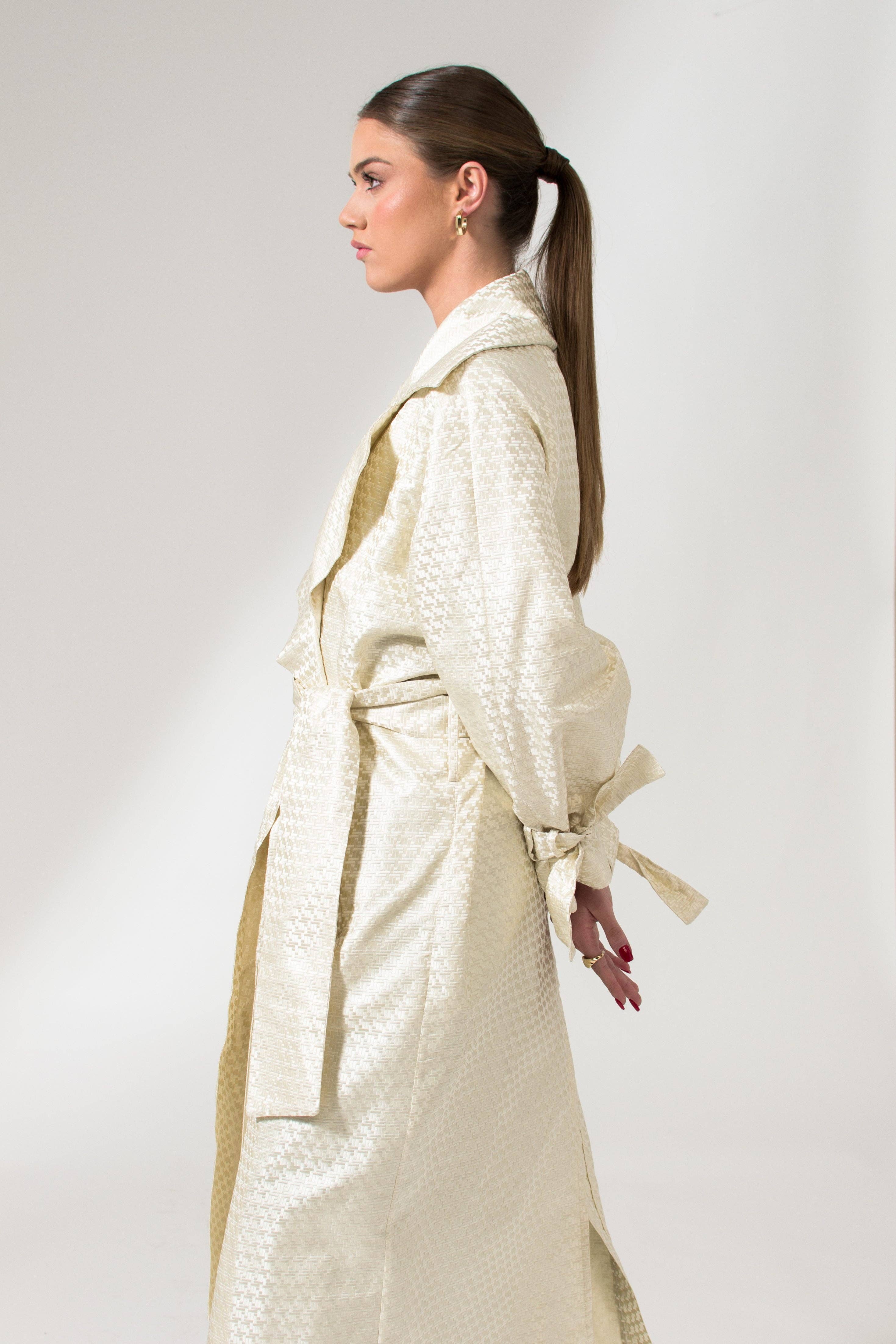 Cream White The Mae Trench Coat for wholesale on Faire8