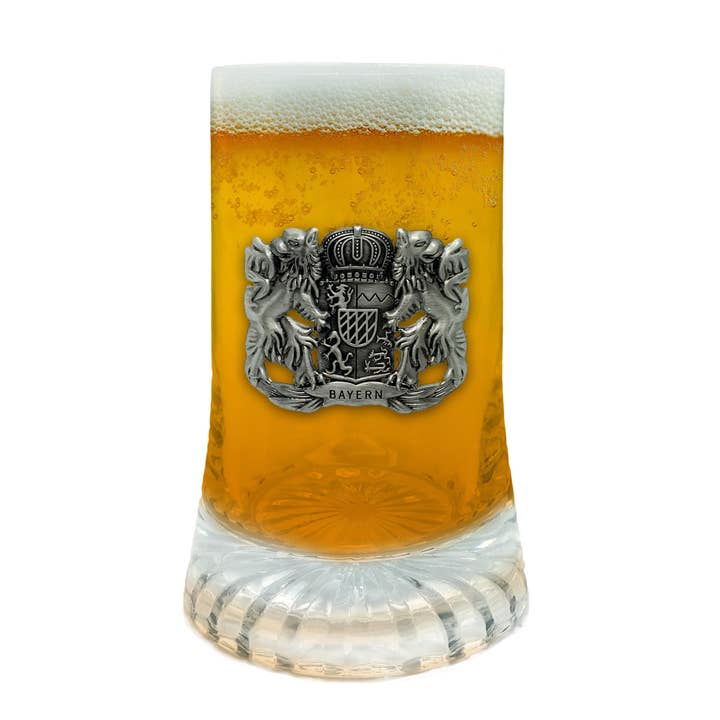 European Heritage Gifts - Wholesale Beer Glass/Mug - .5L Bayern Medallion Glass Mug
