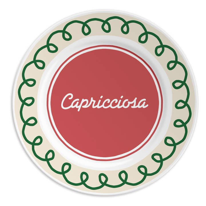 CAPRICCIOSA - Assiette 21 en porcelaine avec inscription pour la vente par ilaria.i