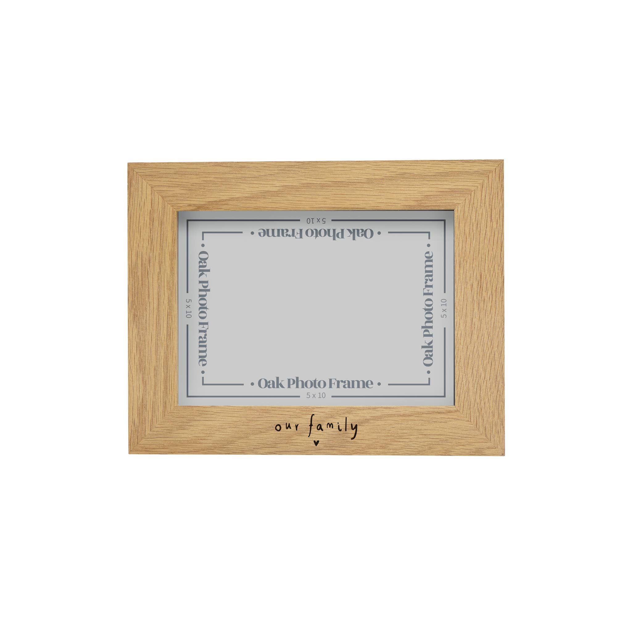 CGB Giftware - Wholesale Picture Frame - 'Our Family' Oak Photo Frame - 5 x 7 Landscape0