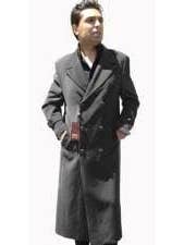 Manteau gris long pour homme - 6 boutons croisé pour la vente par Alberto Nardoni