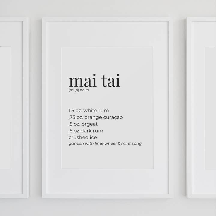 Mai Tai Wall Art Print for wholesale by Black Cat Bazaar