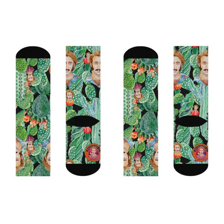 White Nicolas Cage "Raising Arizona" Cactus Trip Wearable WaterCol for wholesale on Faire