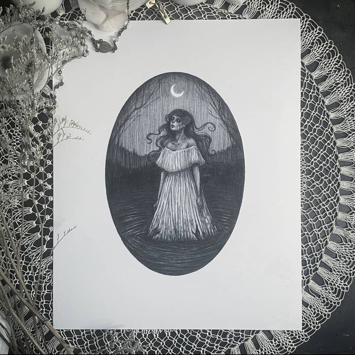 Caitlin McCarthy Art - Wholesale Art Print - La Llorona Fine Art Print - The Weeping Woman Ghost