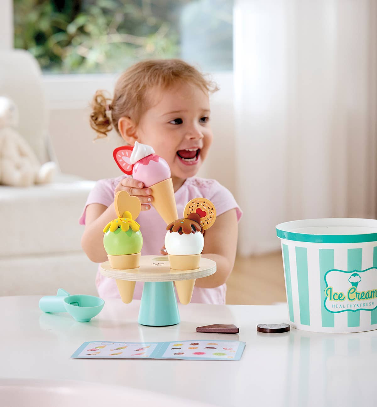 Hape Toys - Vente Jouet en bois – enfant - Ensemble de service à glace avec cuillère1