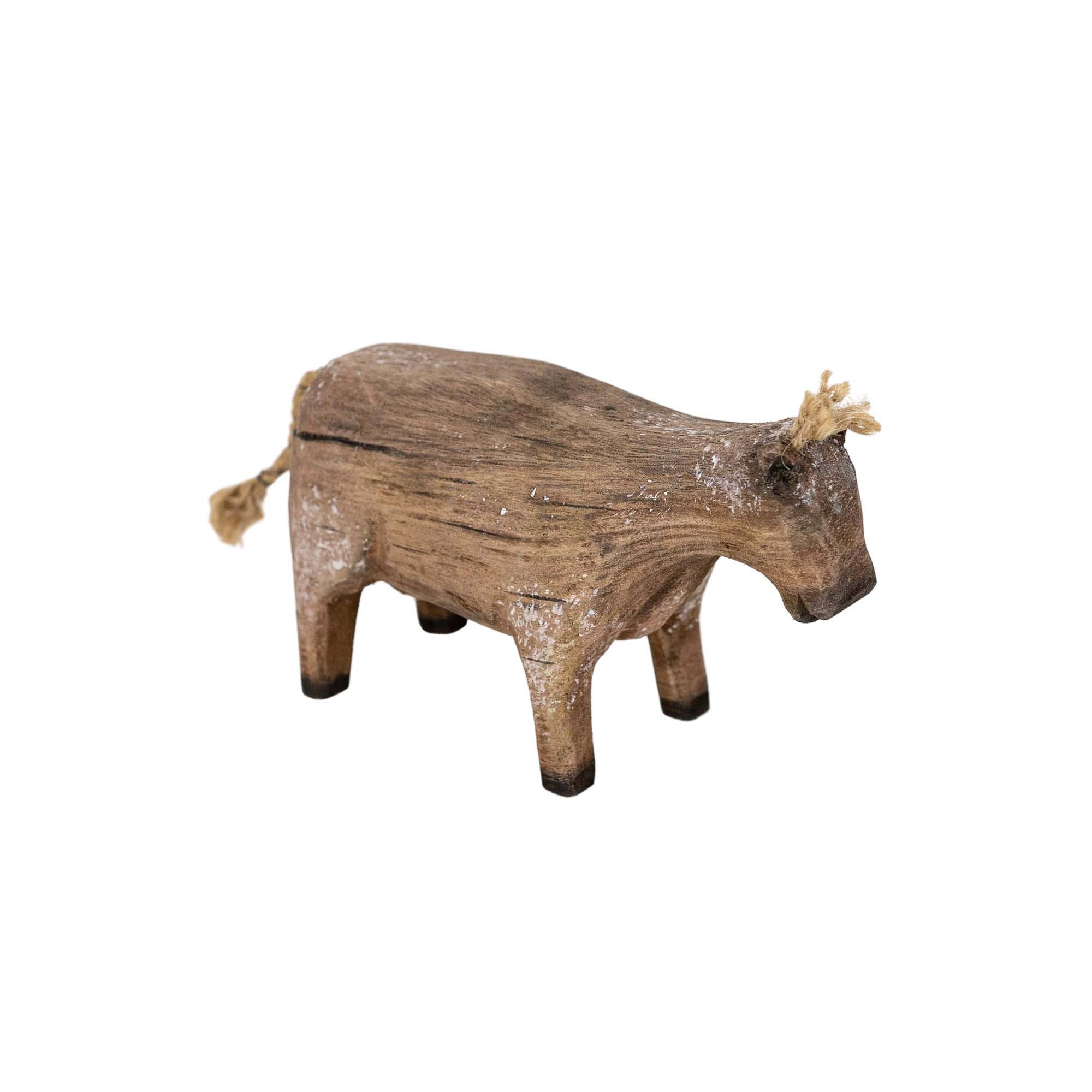 Foreside Home & Garden - Wholesale Decorative Tabletop Object - Prescott Carved Cow Deco Accent Natural Wood Fall Decor6