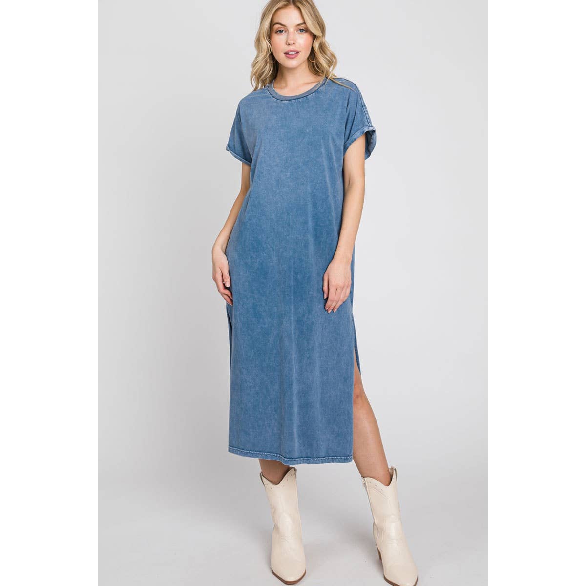 HRTandLUV - Wholesale Dress - Women's - MINERAL WASH DRESS 1