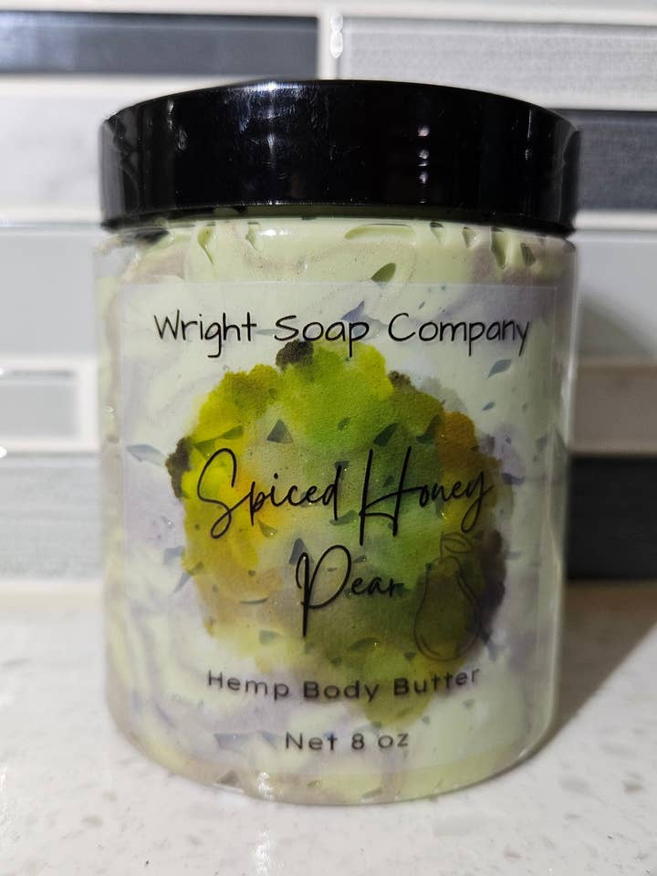 Honey Spiced Pear Hemp Body Butter for wholesale by Wright Soap Company