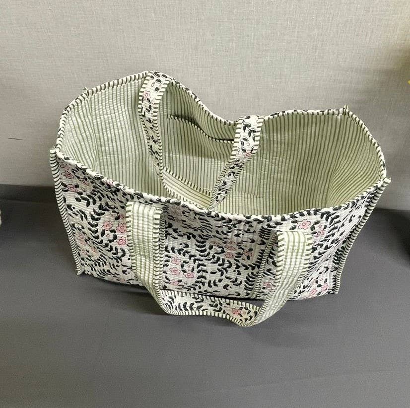 Funky Yak Ltd - Wholesale Tote bag – Women's - 100% Cotton Kantha Quilted Boho Reversible  Floral Tote Bag2