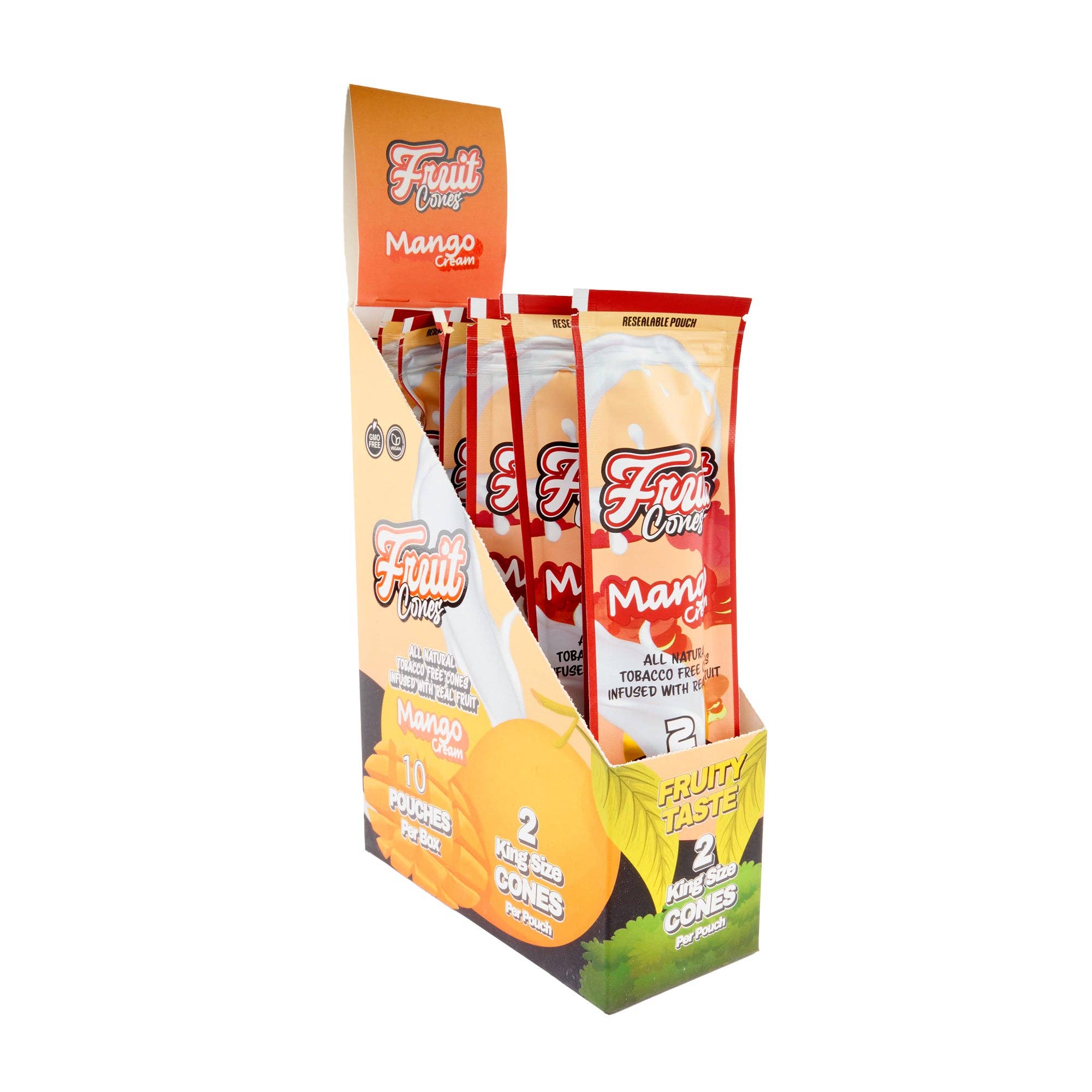 Cannatron - Wholesale Retailer Display - Paper & Novelty - Fruit Cuts Natural Pulp Cones - King Size - 2pk - 10ct8