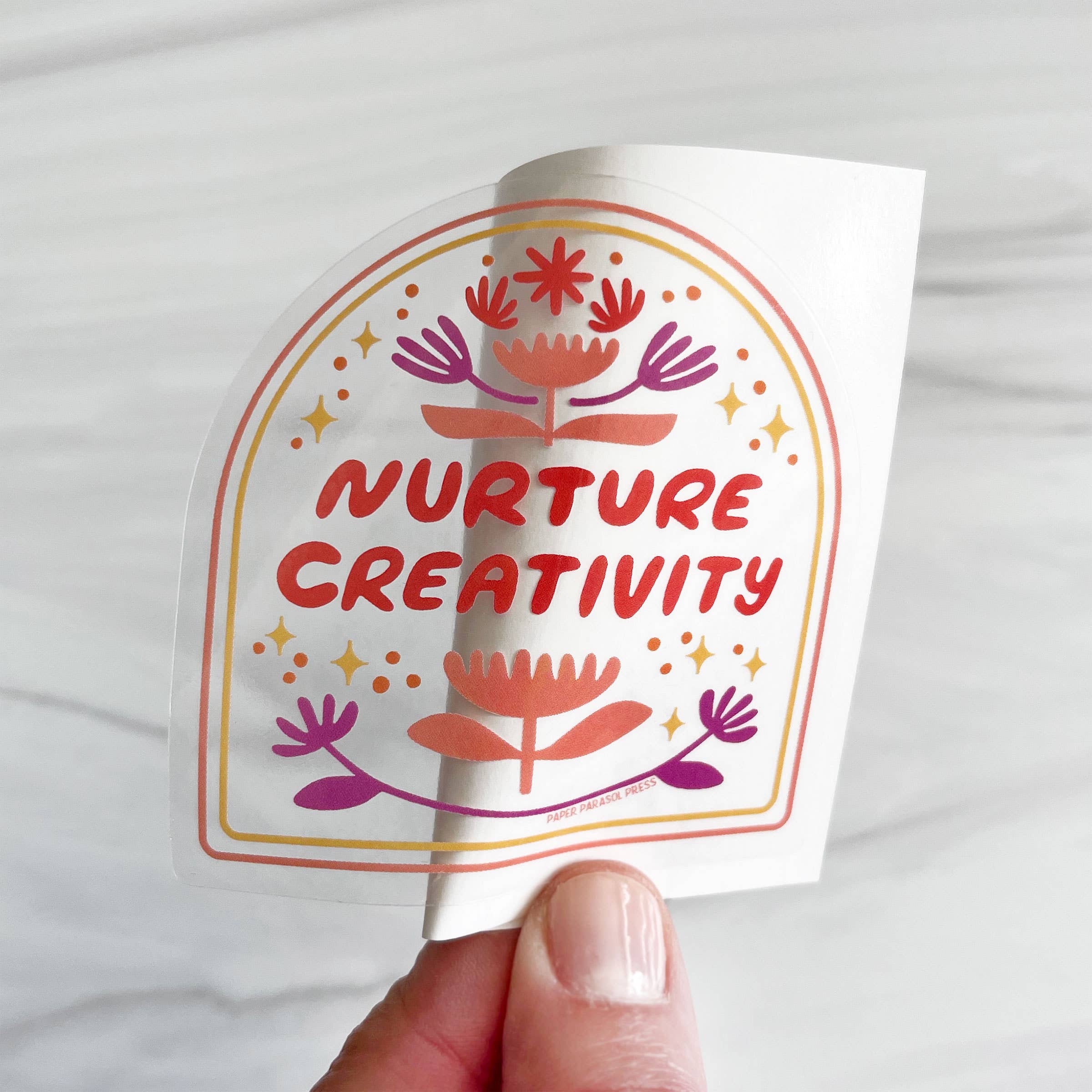 Paper Parasol Press - Wholesale Sticker - Nurture Creativity Clear Sticker1