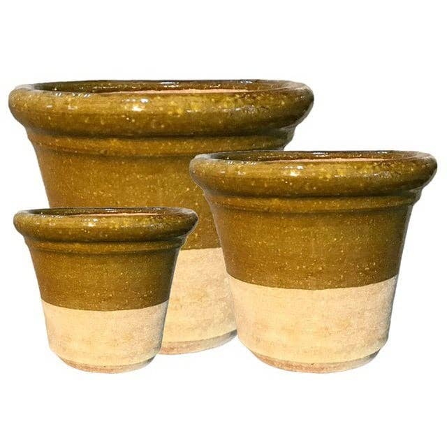 Set di vasi Soso 3 pezzi terra/ocra per la vendita all'ingrosso da parte di Ceramics Limburg