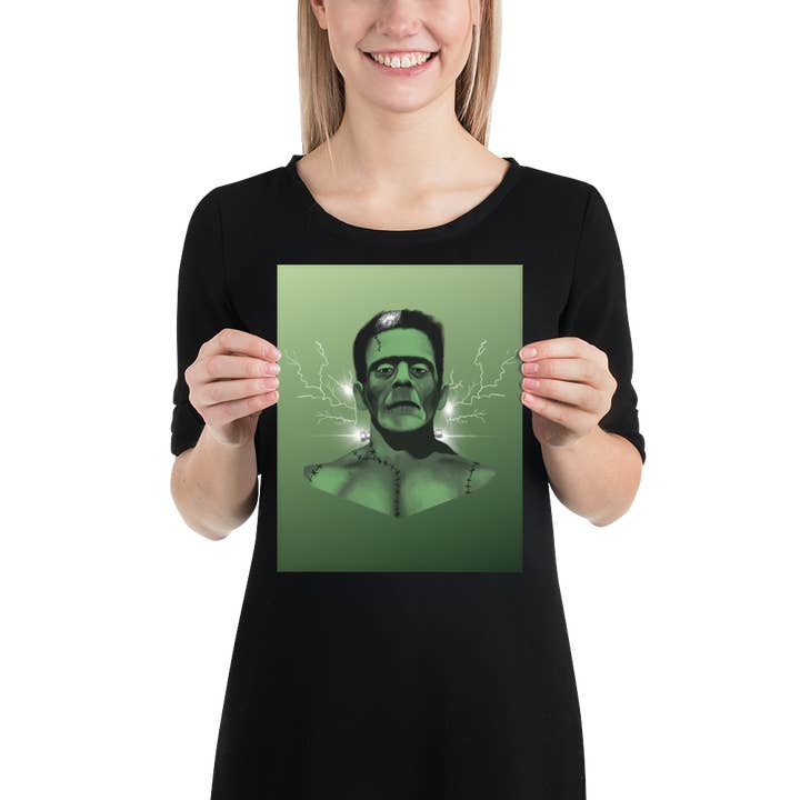 Shocking Frankie Art Print / 5X7 / 8X10 / Frankenstein Art for wholesale by Cactus & Cedar