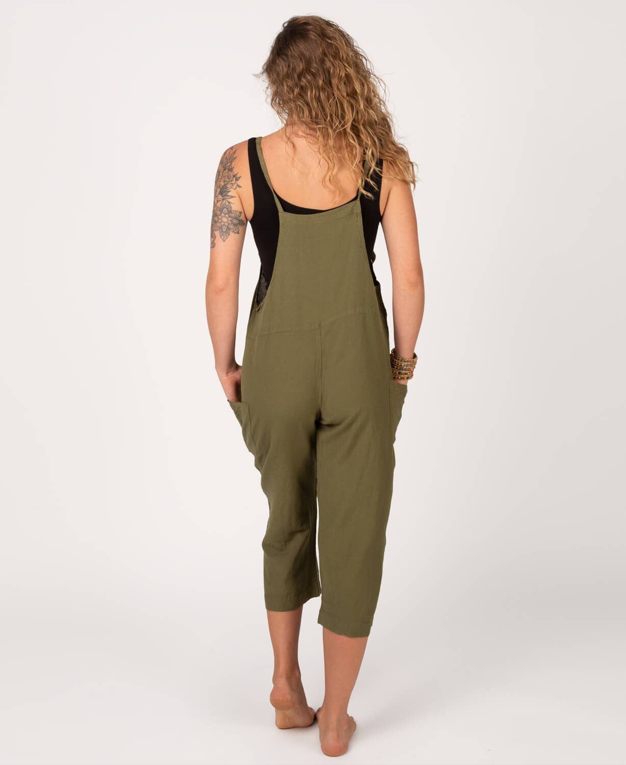 Soul Flower - Wholesale Overalls - Women's - Hemp Viscose Slouchy Overalls - Moss2