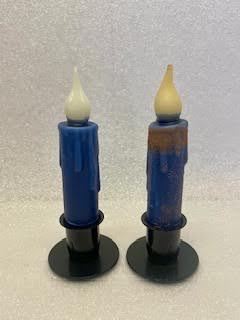 LMS Wholesale - Wholesale Taps toelopende kaars/kandelaar - Marineblauwe LED-timer kegelkaars0