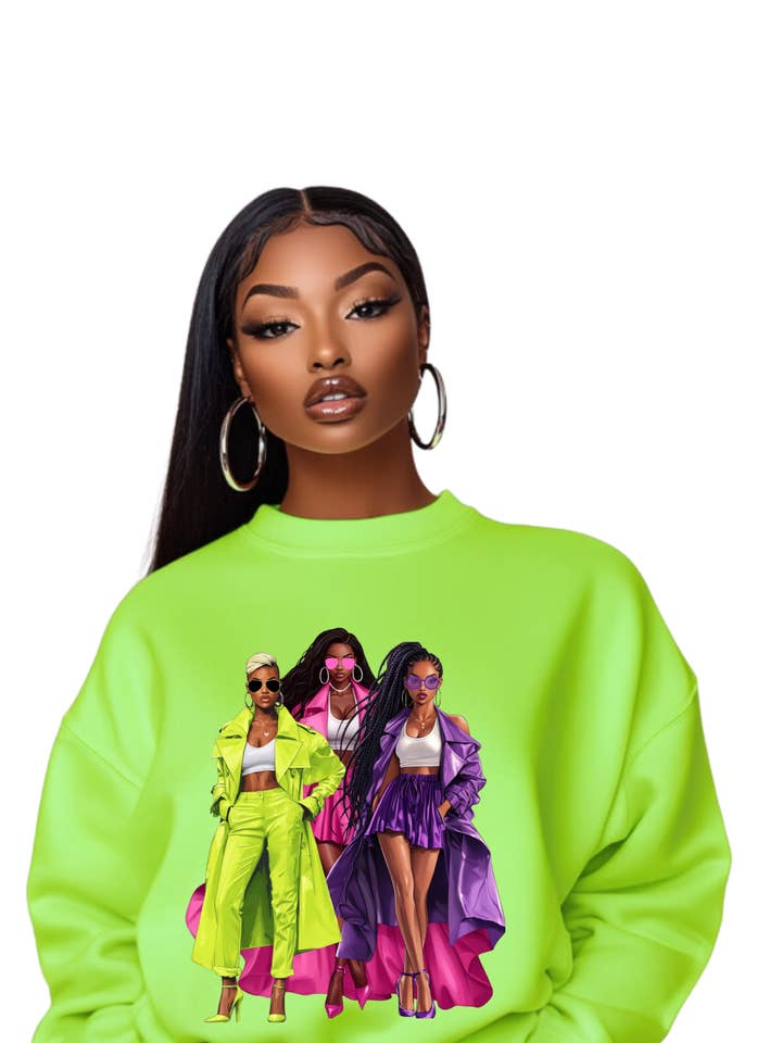 Melanin E-Commerce - Wholesale Sweatshirt – Women's - Trio of Queens5