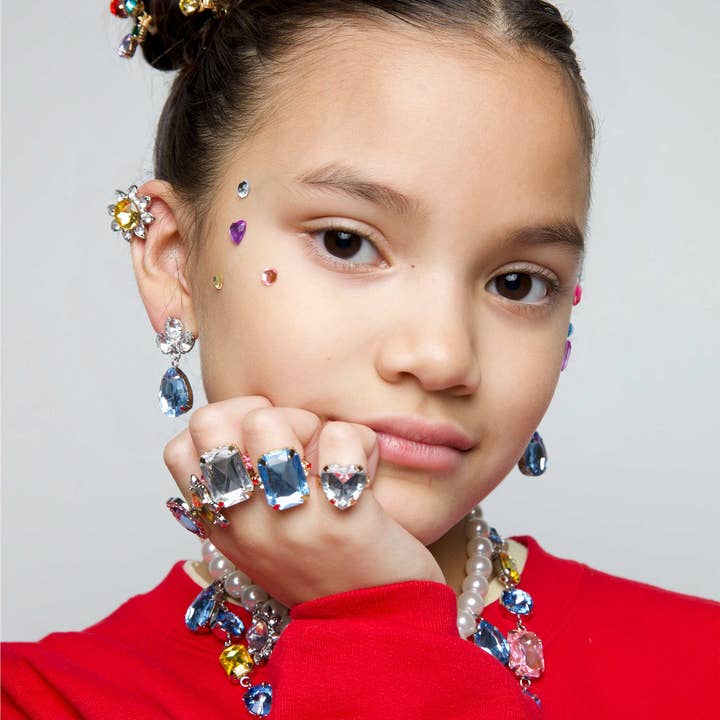 Super Smalls - Wholesale Jewelry Set - Multi-colored Gem Ring Set4