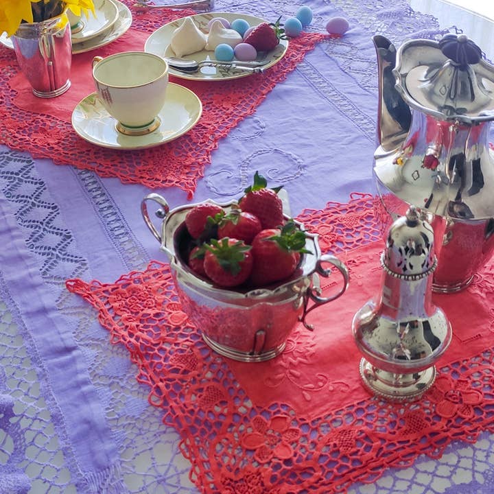 Heyfoo - Wholesale Placemat - Set van drie kleedjes met koraal buranokant1