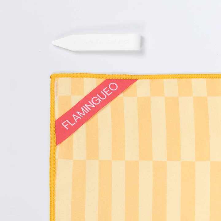 Flamingueo - Wholesale Beach towel - Yellow microfiber towel with stripes3