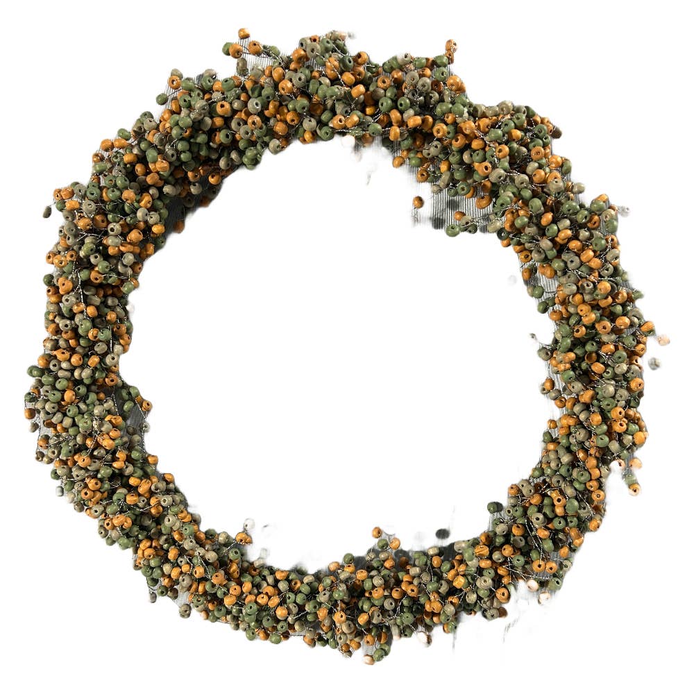 Lila Rasa – wholesale Wreath – Yellow & Green Wooden Beads Wreath 0