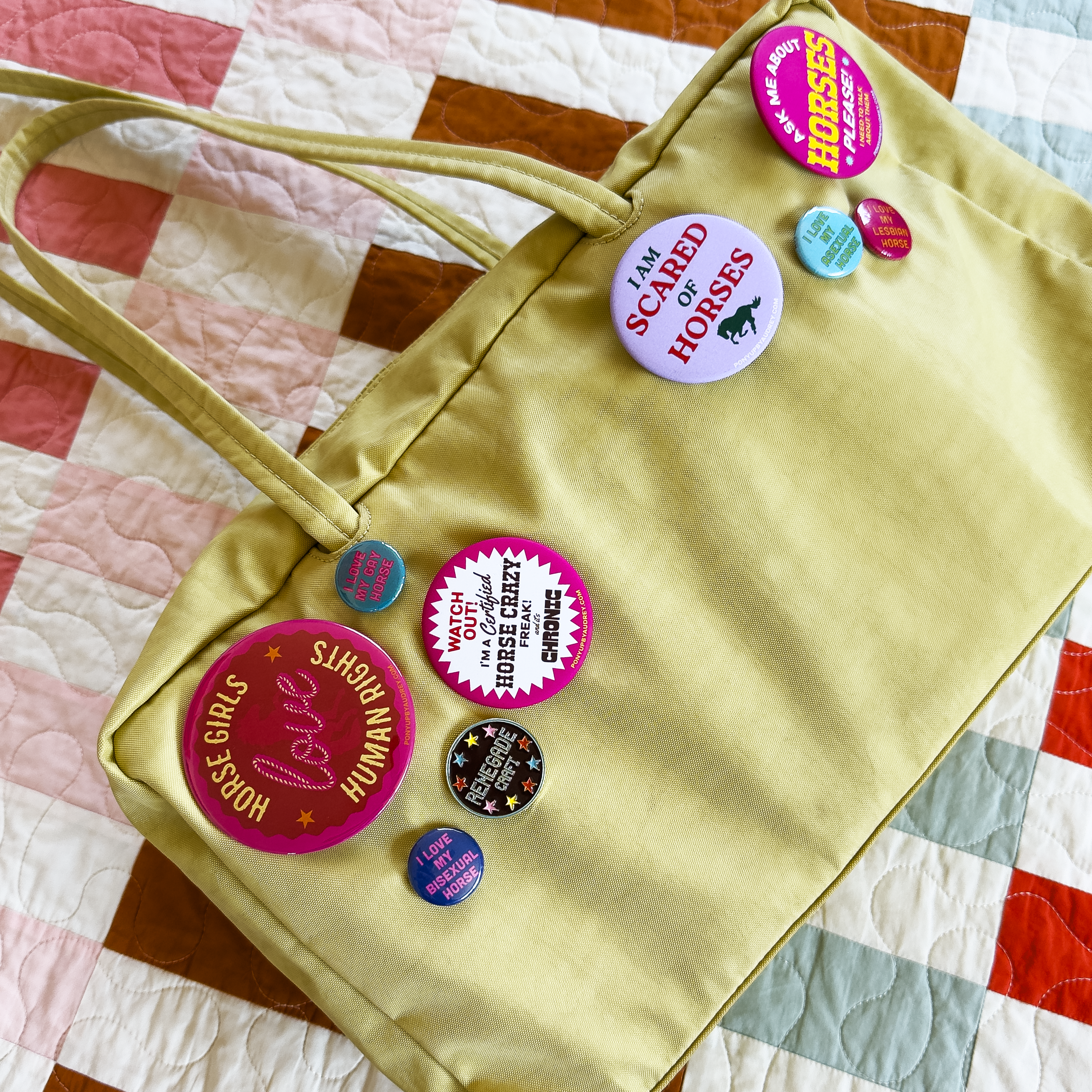 Pony Up by Audrey - Wholesale Lapel Pin/Button - I Love My Bisexual Horse Button2