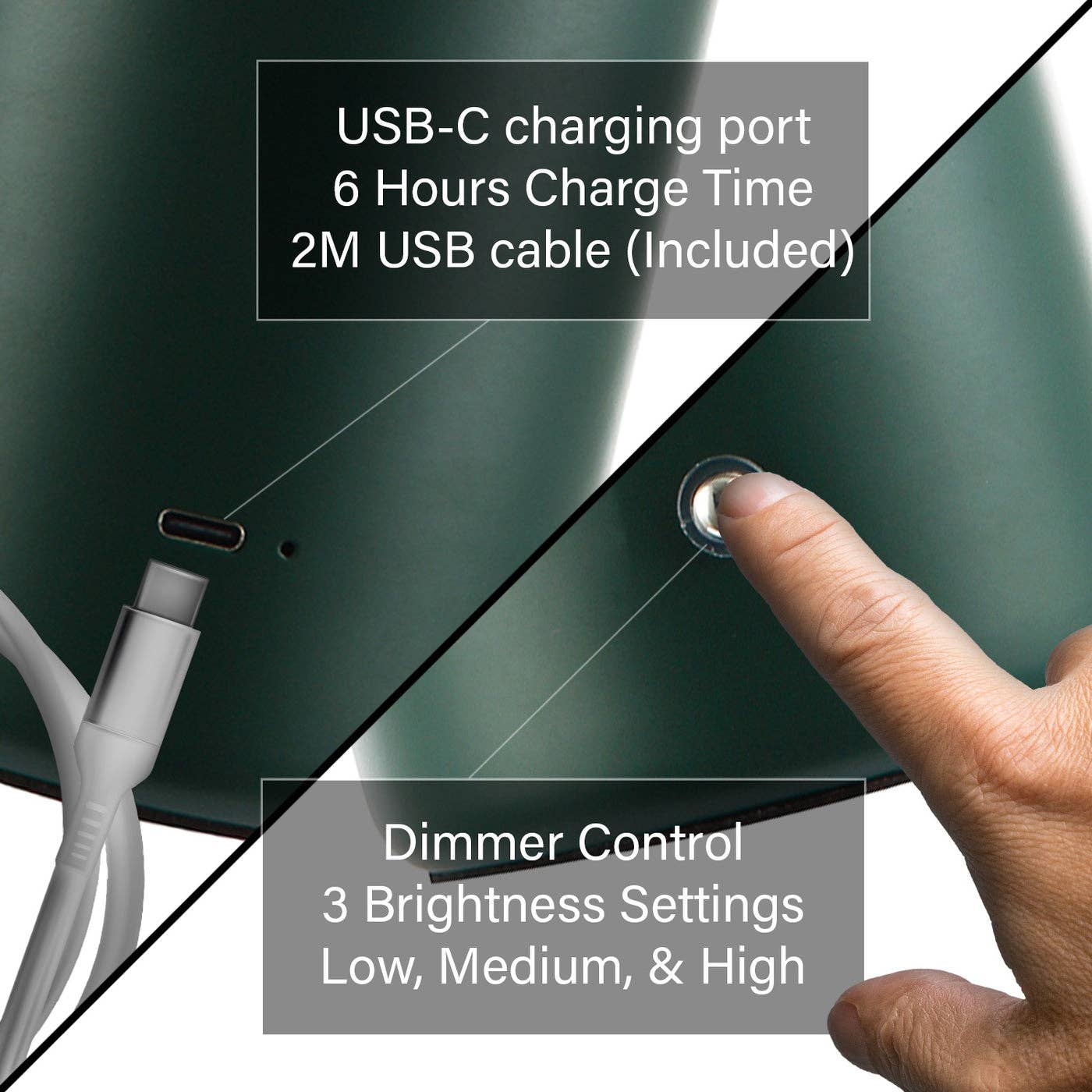 Happy Homewares – wholesale Accent/desk lamp – Modern Rechargeable Mushroom Table Lamp With Touch Dimmer10