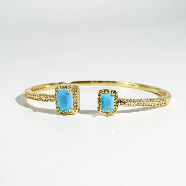 Manchette Étincelle Turquoise pour la vente par Treasure Jewels Inc.