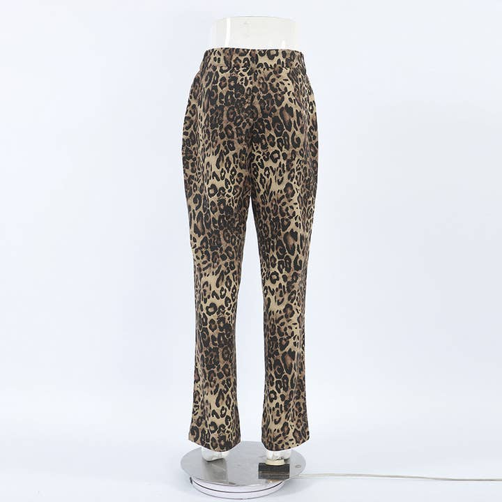 Leopard Print HighWaist WideLeg Pants Spring 2025 for wholesale on Faire19