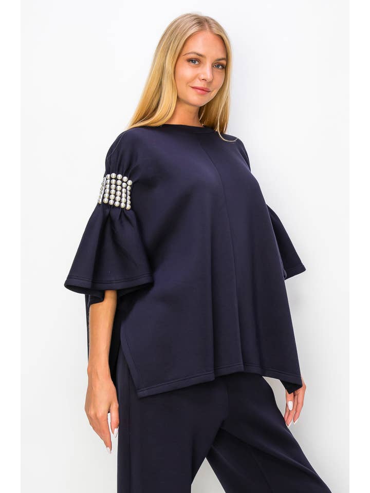 Joh Apparel - Wholesale Poncho - Women's - Fern Stretch French Scuba Poncho