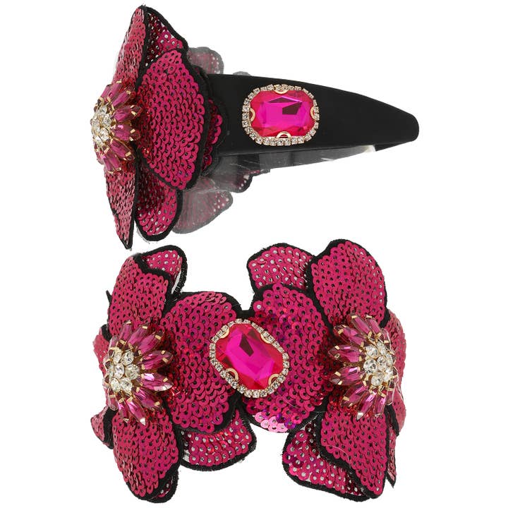 SP Sophia Collection - Wholesale Fashion Headband - Women's - Ornate Crystal Sequin Embellished Headband