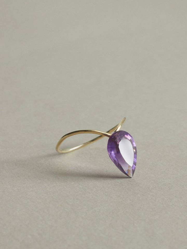 Bague goutte d'améthyste pour la vente par COCii JEWELRY